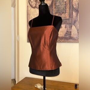 Watters Satin Camisole Top Square Neck With Waist Tie Zip Back Formal Sz 14